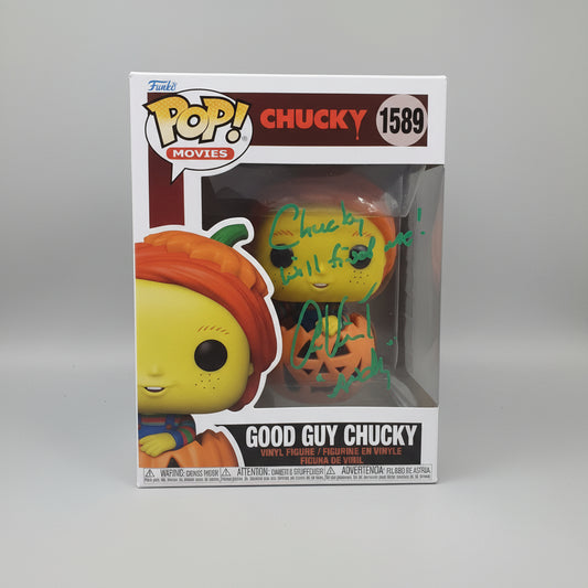 Good Guy Chucky Funko Pop – Signed by Alex Vincent with Quote "Chucky Will Find Me," JSA Certified