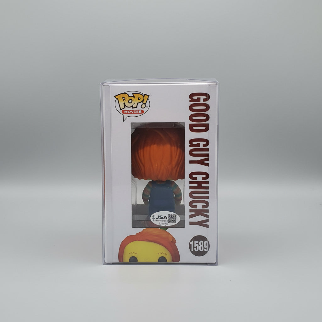Good Guy Chucky Funko Pop – Signed by Alex Vincent with Quote "Chucky Will Find Me," JSA Certified