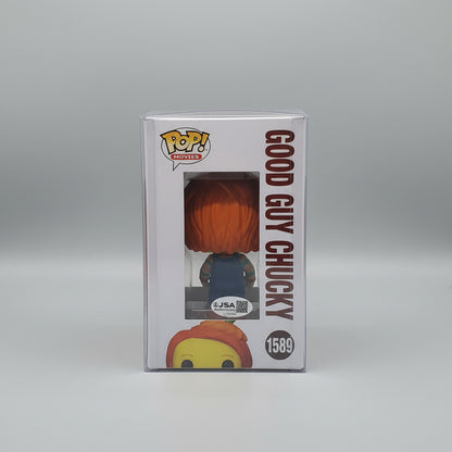 Good Guy Chucky Funko Pop – Signed by Alex Vincent with Quote "Chucky Will Find Me," JSA Certified