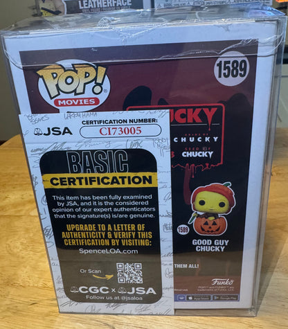 Good Guy Chucky Funko Pop – Signed by Alex Vincent with Quote "Chucky Will Find Me," JSA Certified